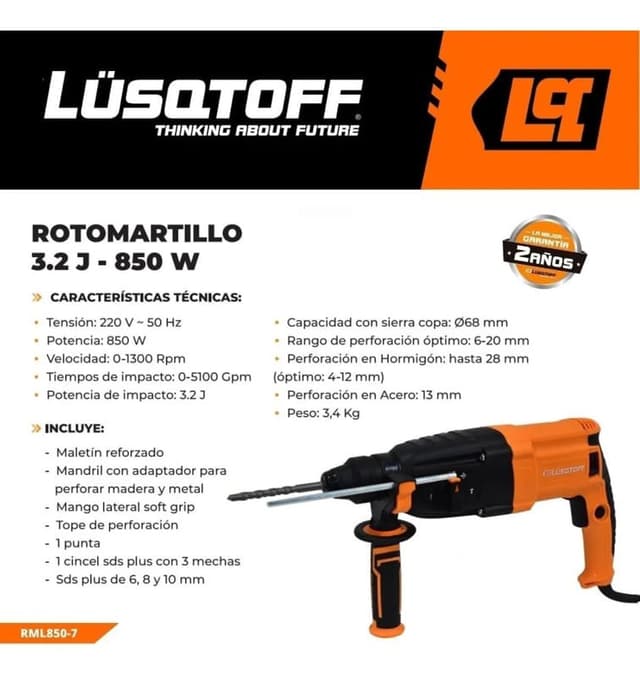 Rotomartillo 850w Lusqtoff