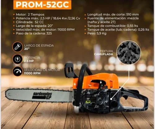 Motosierra Garden Plus 52cc