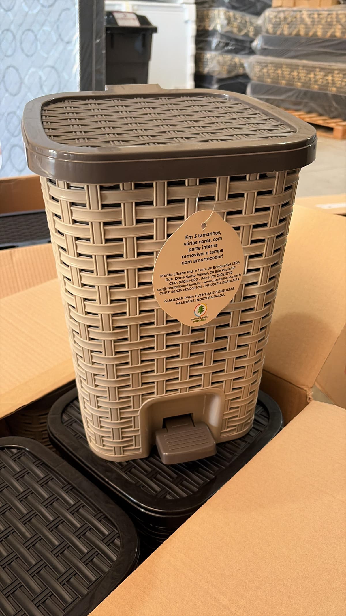 Tacho de Basura 15lts Simil Ratán con Pedal