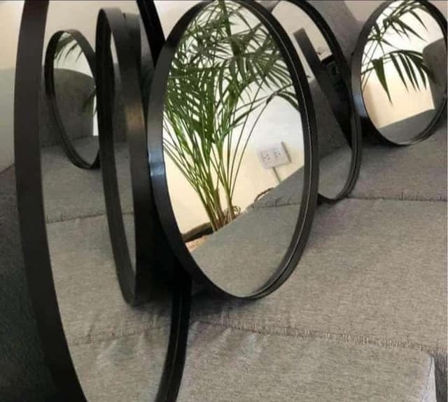 Espejo Redondo Negro 60cm Marco de PVC