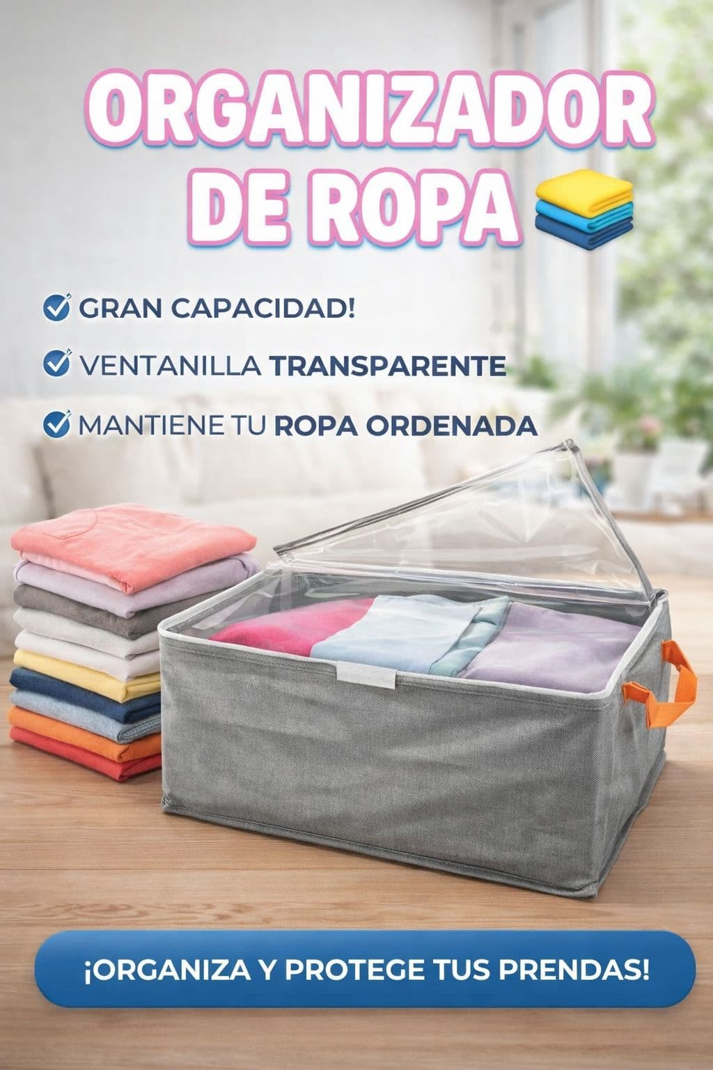 Canasto Organizador de Ropa