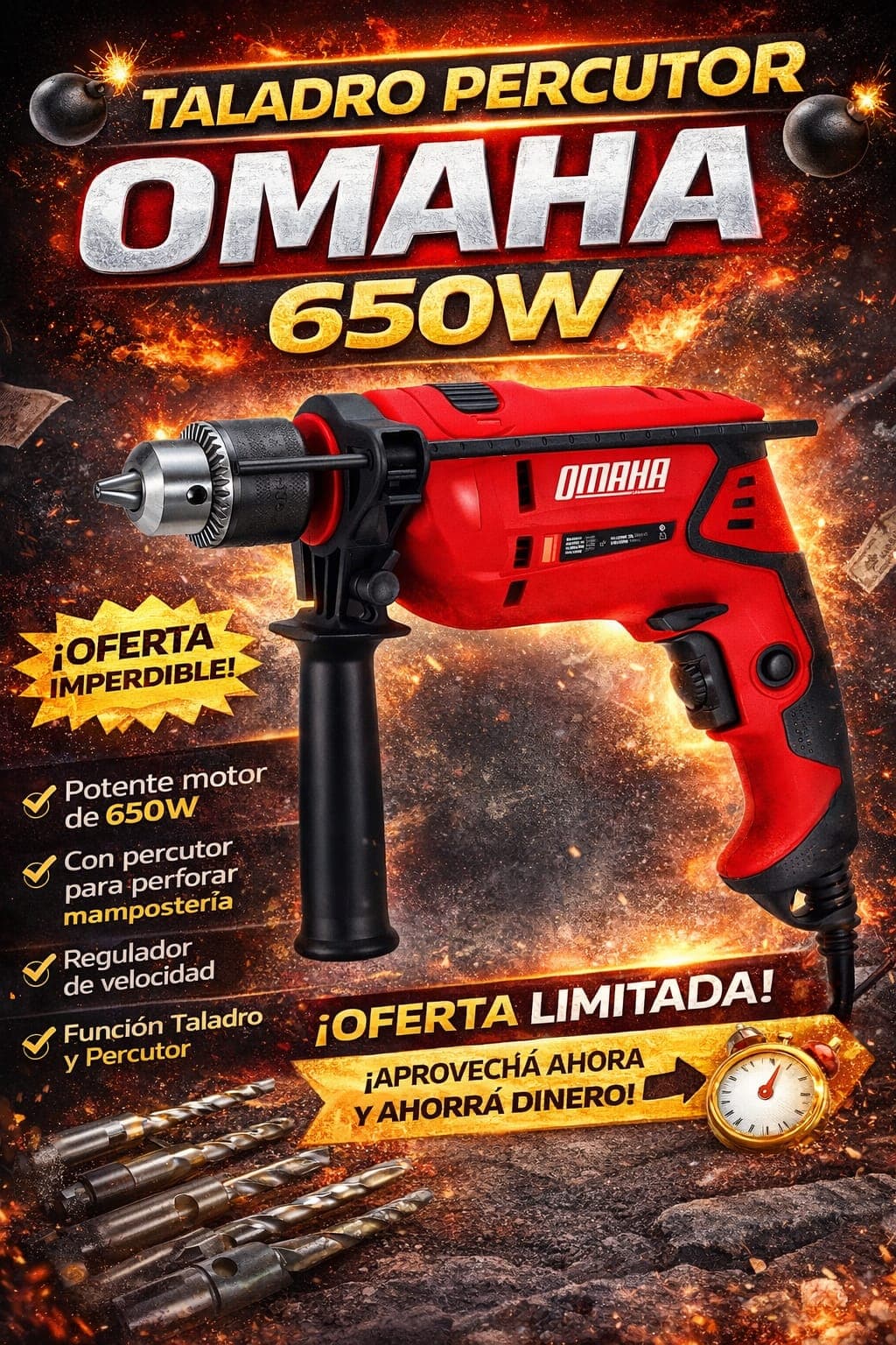 Taladro Percutor Omaha 650w