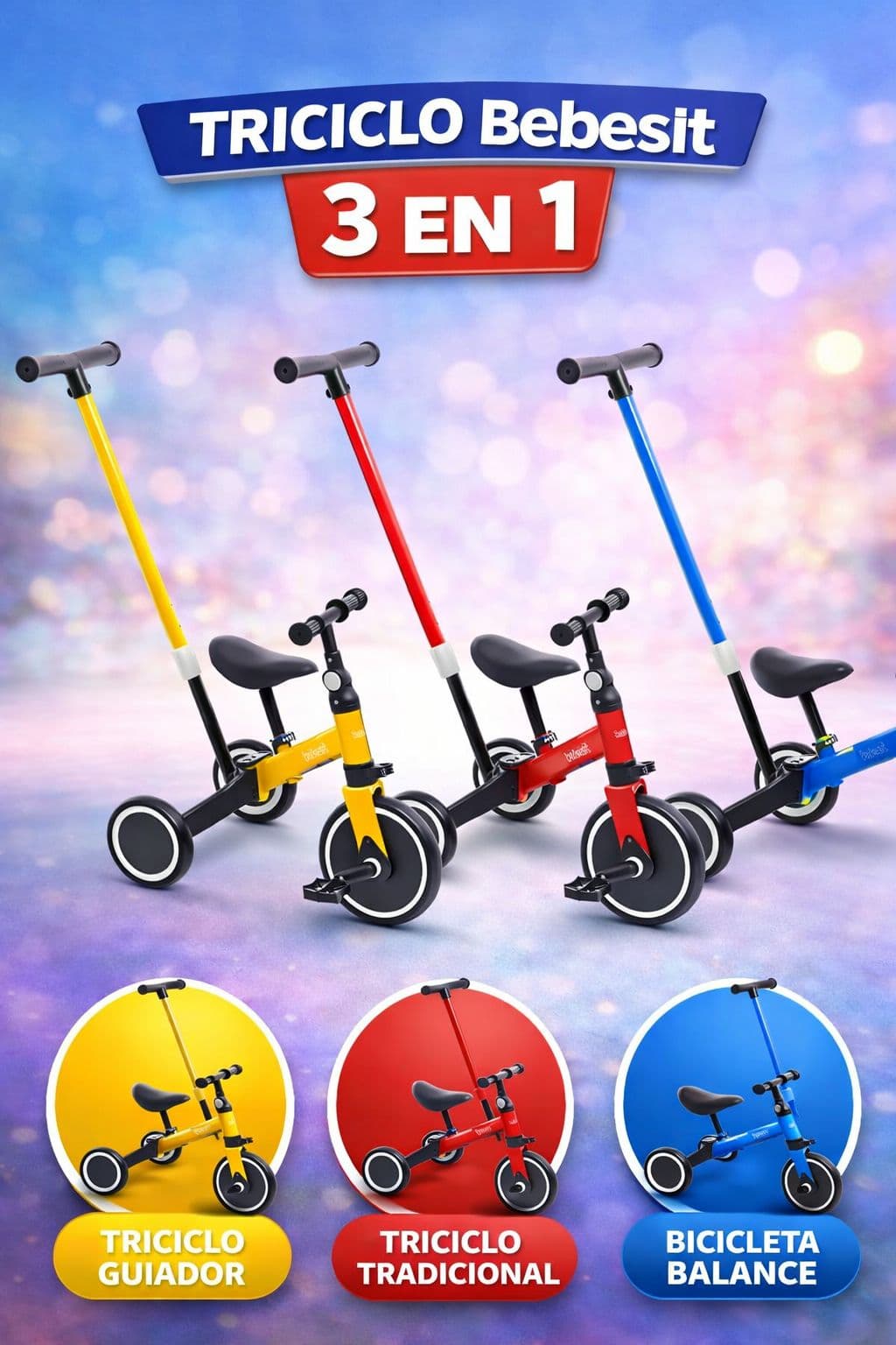 Triciclo Bebesit 3 en 1