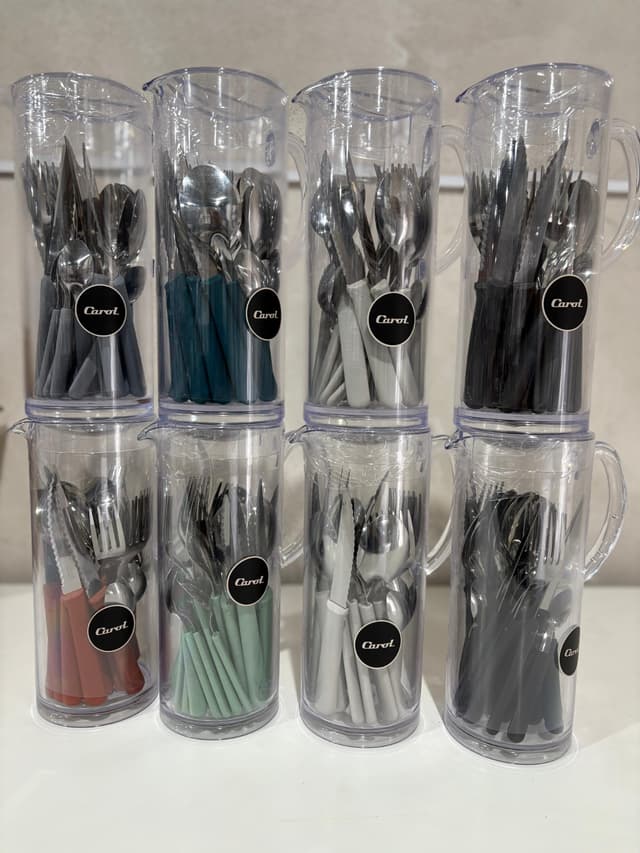 Juego de Cubiertos 24 Piezas Carol en Jarra 1.5 Lts