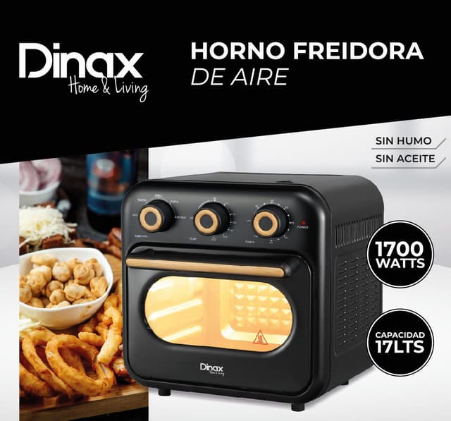 Horno Freidora de Aire 17lts 1700w Dinax Negra