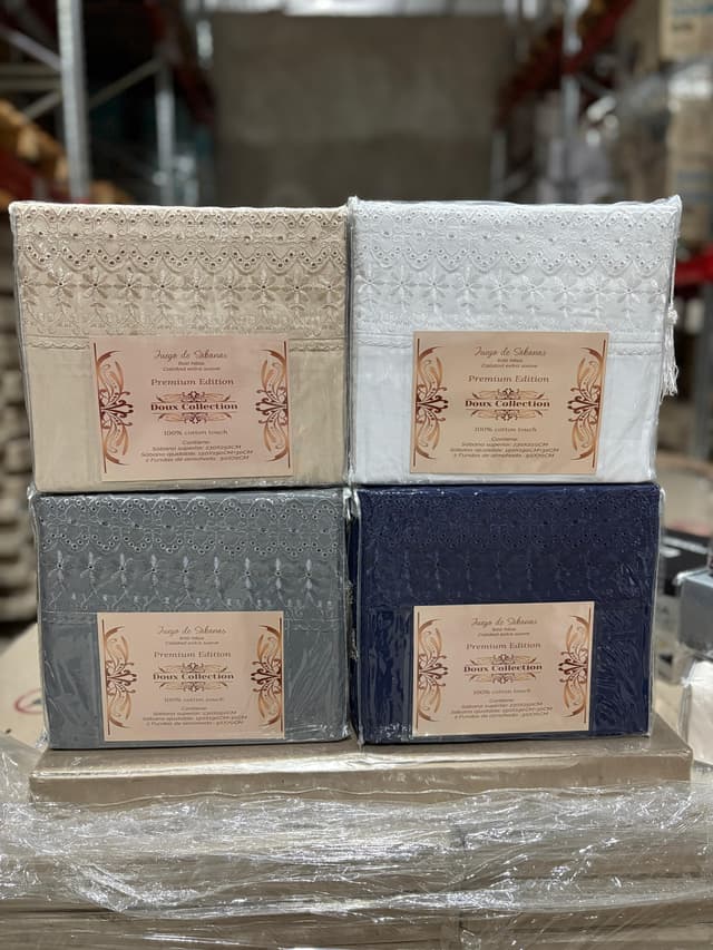 Sábanas con Bordado 600 Hilos 2 Plazas Y Media